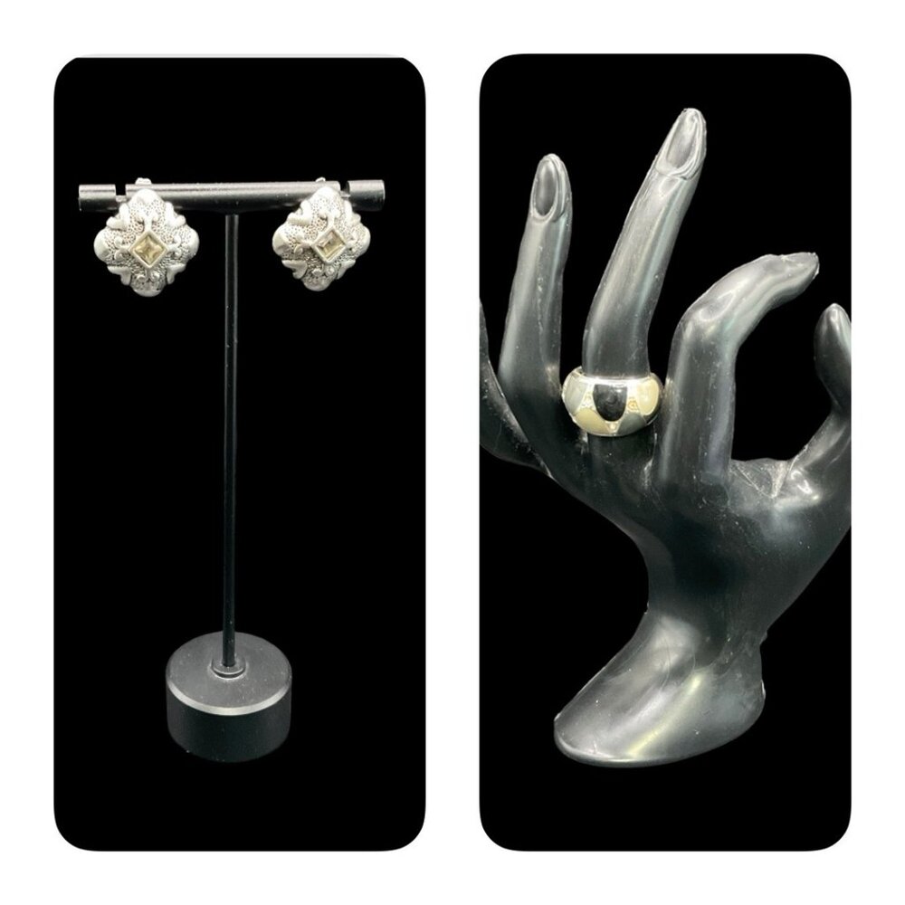 👗5/$25 - Silver Tone Earring & Ring Bundle